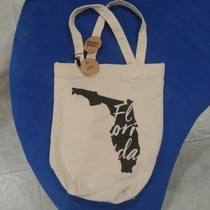 NEW Small Canvas Tote "Florida" Beach Bag 13.5"x11.5" Gift Ready Souvenir